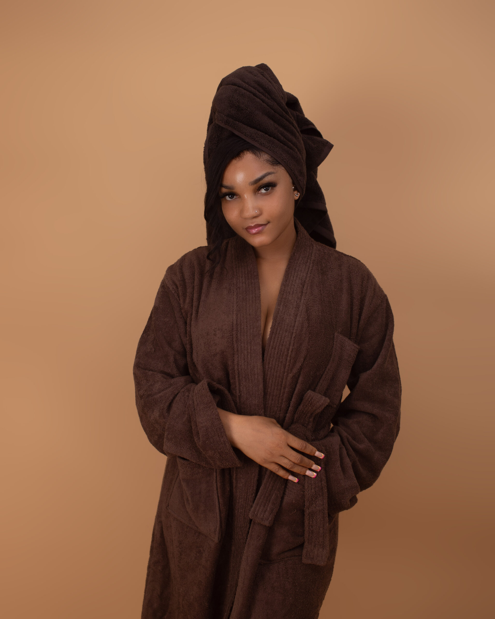 Brown Terry bathrobe - Image 8